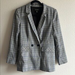 Halogen Gray Blazer with Notched Lapel and Relaxed Fit